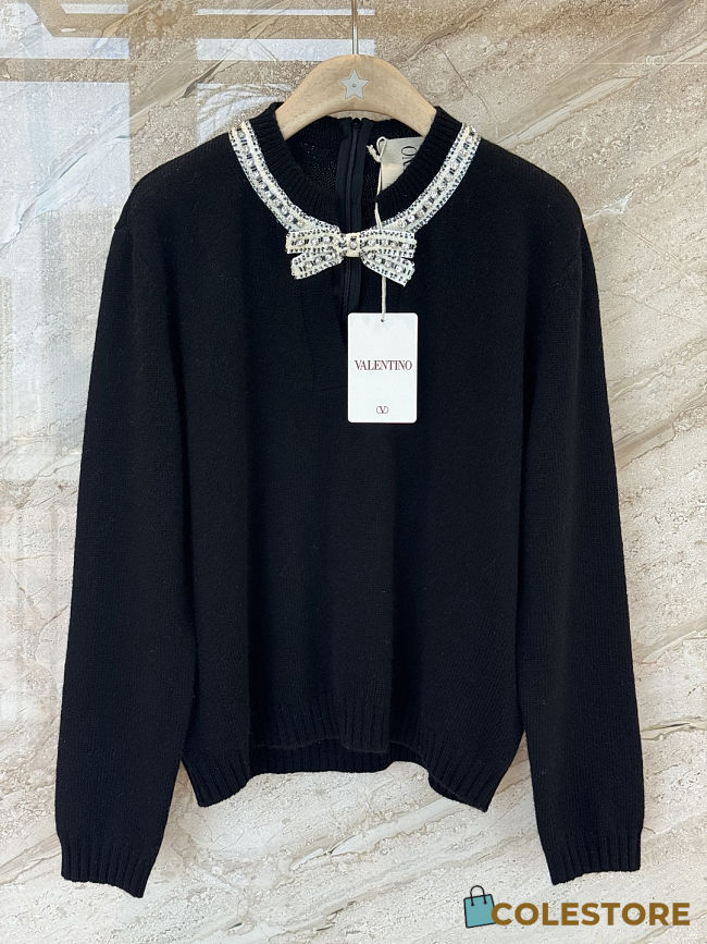 Colestore Valentino Garavani  embroidered wool sweater Black - 1