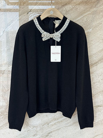 Colestore Valentino Garavani  embroidered wool sweater Black