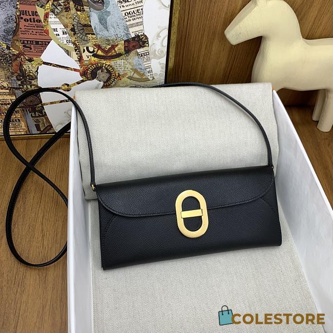 Colestore Hermes Maillon To Go wallet Black in Epsom calfskin  Yellow gold plated  24 x 10.5 x 2.5 cm - 1