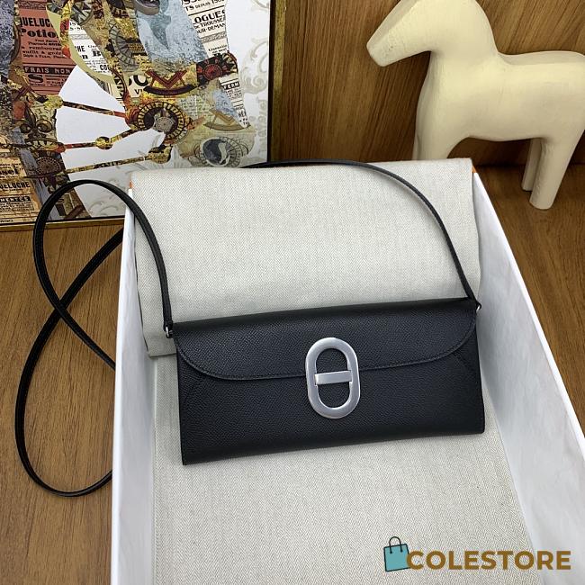 Colestore Hermes Maillon To Go wallet Black in Epsom calfskin Palladium plated 24 x 10.5 x 2.5 cm - 1