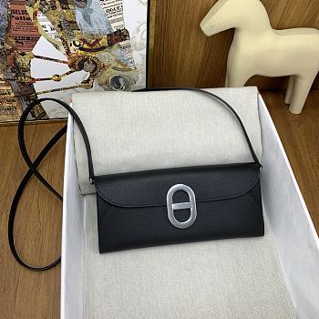 Colestore Hermes Maillon To Go wallet Black in Epsom calfskin Palladium plated 24 x 10.5 x 2.5 cm