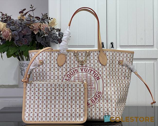 Colestore Louis Vuitton Neverfull MM LV Stamp Nude Rose 47 x 28 x 14 cm - 1