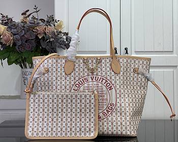 Colestore Louis Vuitton Neverfull MM LV Stamp Nude Rose 47 x 28 x 14 cm