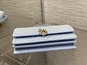 Colestore Dior Or My Dior Mini Bag Ice Blue Microbead-Embroidered Cotton with Cannage Motif 21 x 11.5 x 4.5 cm - 6