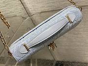 Colestore Dior Or My Dior Mini Bag Ice Blue Microbead-Embroidered Cotton with Cannage Motif 21 x 11.5 x 4.5 cm - 4