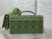 Colestore Dior Or My Dior Mini Bag Green Microbead-Embroidered Cotton with Cannage Motif 21 x 11.5 x 4.5 cm - 6