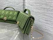 Colestore Dior Or My Dior Mini Bag Green Microbead-Embroidered Cotton with Cannage Motif 21 x 11.5 x 4.5 cm - 2