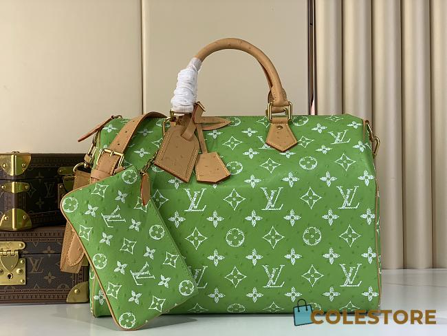 Colestore Louis Vuitton Speedy P9 Bandoulière 40 Monogram Leaf Ostrich leather 40 x 26 x 23 cm - 1