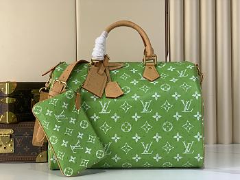 Colestore Louis Vuitton Speedy P9 Bandoulière 40 Monogram Leaf Ostrich leather 40 x 26 x 23 cm