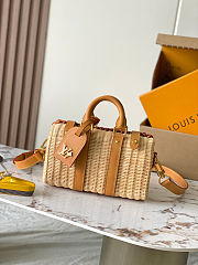 Colestore Louis Vuitton Keepall Bandoulière 25 Natural Beige Rattan 25 x 15 x 11 cm - 1