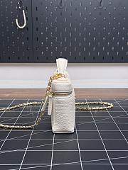 Colestore Chanel Large Vanity with chain Grained Calfskin & Gold-Tone Metal  White 15 x 23 x 5cm - 6