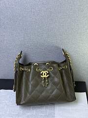Colestore Chanel 25 Mini Handbag Grained Calfskin & Gold-Tone Metal Dark Olive 20x22x12.5cm - 4