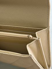 Colestore Chanel Long Flap Wallet in Shiny Grained Calfskin & Gold-Tone Metal Beige 19 x 3 x 10cm - 6