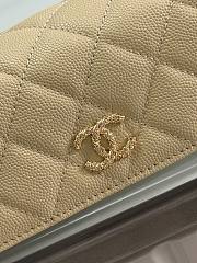 Colestore Chanel Long Flap Wallet in Shiny Grained Calfskin & Gold-Tone Metal Beige 19 x 3 x 10cm - 2