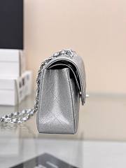 Colestore Chanel Classic Flap Bag Metallic Silver Caviar Leather with Silver Hardware 23cm - 6