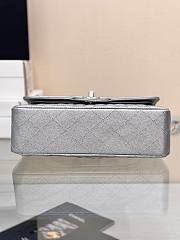 Colestore Chanel Classic Flap Bag Metallic Silver Caviar Leather with Silver Hardware 23cm - 3