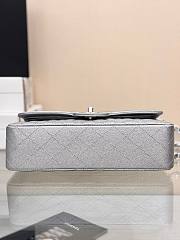 	 Colestore Chanel Classic Flap Bag Metallic Silver Caviar Leather with Silver Hardware 25cm - 6