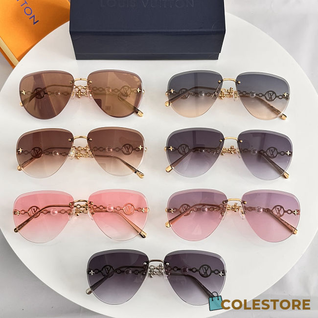 Colestore Louis Vuitton LV Jewel Pearl Pilot Sunglasses  - 1