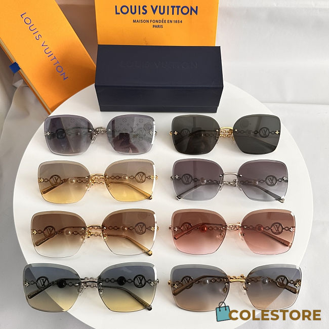 Colestore Louis Vuitton LV Jewel Pearl Square Sunglasses 65口17-145 - 1