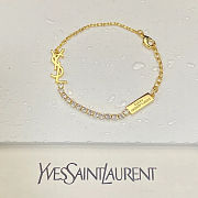Colestore YSL Saint Laurent Cassandre Charm Bracelet In Metal And Rhinestone - 5