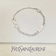 Colestore YSL Saint Laurent Cassandre Charm Bracelet In Metal And Rhinestone - 3