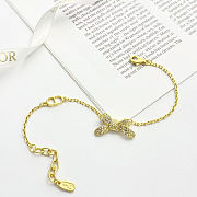 Colestore Dior Delicate Bow Bracelet Gold-Finish Metal and Crystals - 4