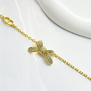 Colestore Dior Delicate Bow Bracelet Gold-Finish Metal and Crystals - 5
