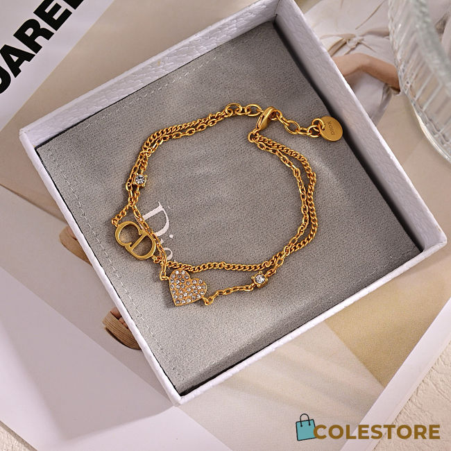 Colestore Dior Clair D Lune Bracelet Gold-Finish Metal and Sparkling Crystals - 1