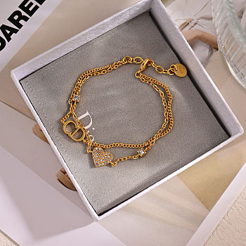 Colestore Dior Clair D Lune Bracelet Gold-Finish Metal and Sparkling Crystals