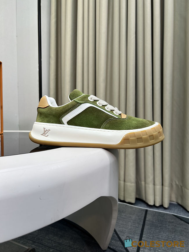 Colestore Louis Vuitton LV Tilted Sneaker Green Suede calf leather - 1