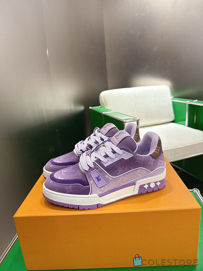 Colestore Louis Vuitton LV Trainer Sneaker Purple Monogram-printed canvas - 1