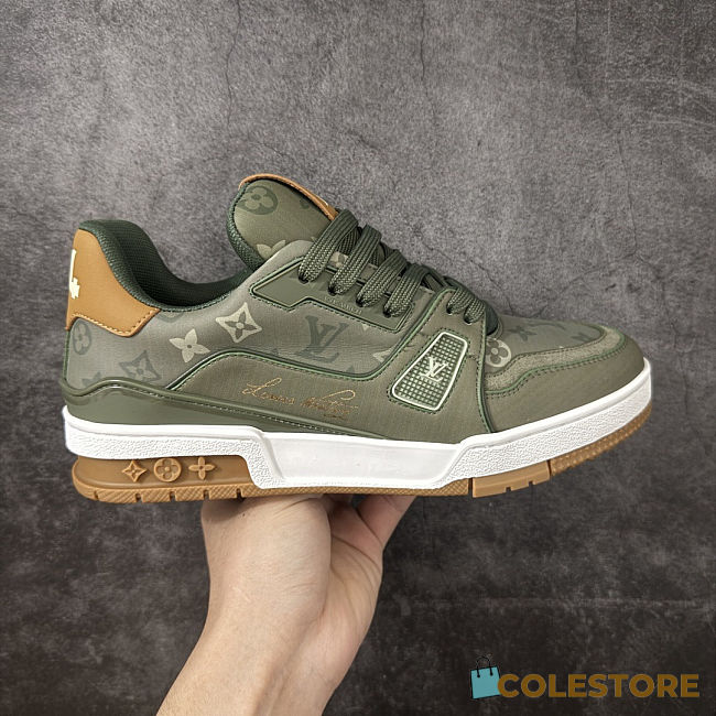 Colestore Louis Vuitton LV Trainer Sneaker Khaki Green - 1