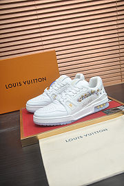 Colestore Louis Vuitton LV Trainer Sneaker White Grained calf leather - 4