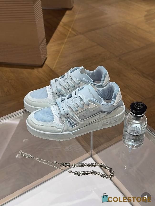 Colestore Louis Vuitton LV Trainer Sneaker Blue Mix of materials - 1