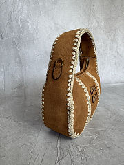 Colestore Miu Miu Wander Small Crochet Suede Bag Brown 20 x 6 x 17 cm - 3