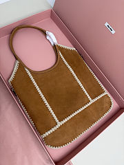 Colestore Miu Miu Ivy Suede And Crochet Bag Brown 35×40cm - 5