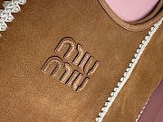 Colestore Miu Miu Ivy Suede And Crochet Bag Brown 35×40cm - 3