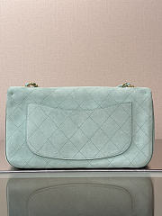 Colestore Chanel Large flap-top handbag Suede calfskin & Gold-plated metal Tiffany blue 19.5 x 32 x 10cm - 4