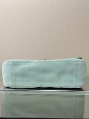Colestore Chanel Large flap-top handbag Suede calfskin & Gold-plated metal Tiffany blue 19.5 x 32 x 10cm - 3