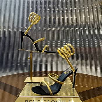 Colestore Rene Caovilla Juniper Black And Gold Sandal 105