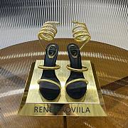Colestore Rene Caovilla Juniper Black And Gold Sandal 105 - 5