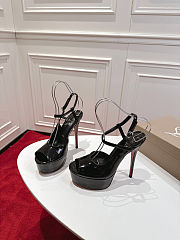 Colestore Christian Louboutin Jenlove Alta Open-toe pumps Patent calf leather - Black  - 1