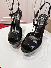 Colestore Christian Louboutin Jenlove Alta Open-toe pumps Patent calf leather - Black  - 6