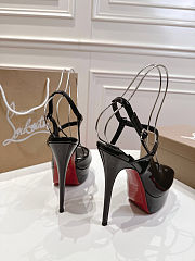 Colestore Christian Louboutin Jenlove Alta Open-toe pumps Patent calf leather - Black  - 4