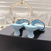 Colestore Chanel Mules   Lambskin  Baby Blue & Black - 3