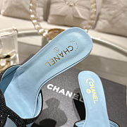 Colestore Chanel Mules   Lambskin  Baby Blue & Black - 2