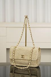 Colestore Chanel Small Coco Beach Small Flap Bag Light Gold Braided Raffia Gold Hardward 25.5x16x7cm - 1