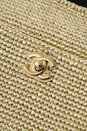 Colestore Chanel Small Coco Beach Small Flap Bag Light Gold Braided Raffia Gold Hardward 25.5x16x7cm - 3