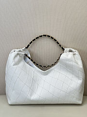 Colestore CHANEL Coco Beach 2026 Small Shopping Bag   Denim, Calfskin & Gold Metal  White & Black  20 x 43 x 17cm - 2