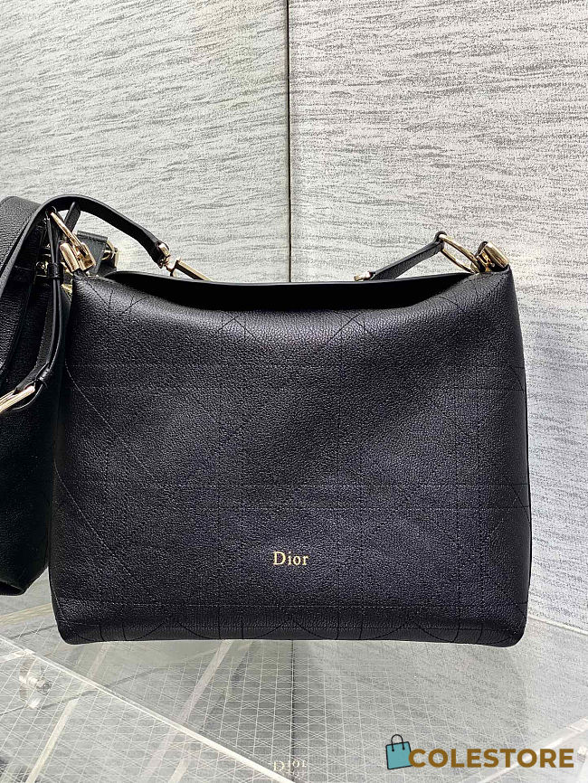 Colestore Dior Medium Diorly Bag Black Flat Cannage Calfskin 31.5 x 25 x 8 cm - 1